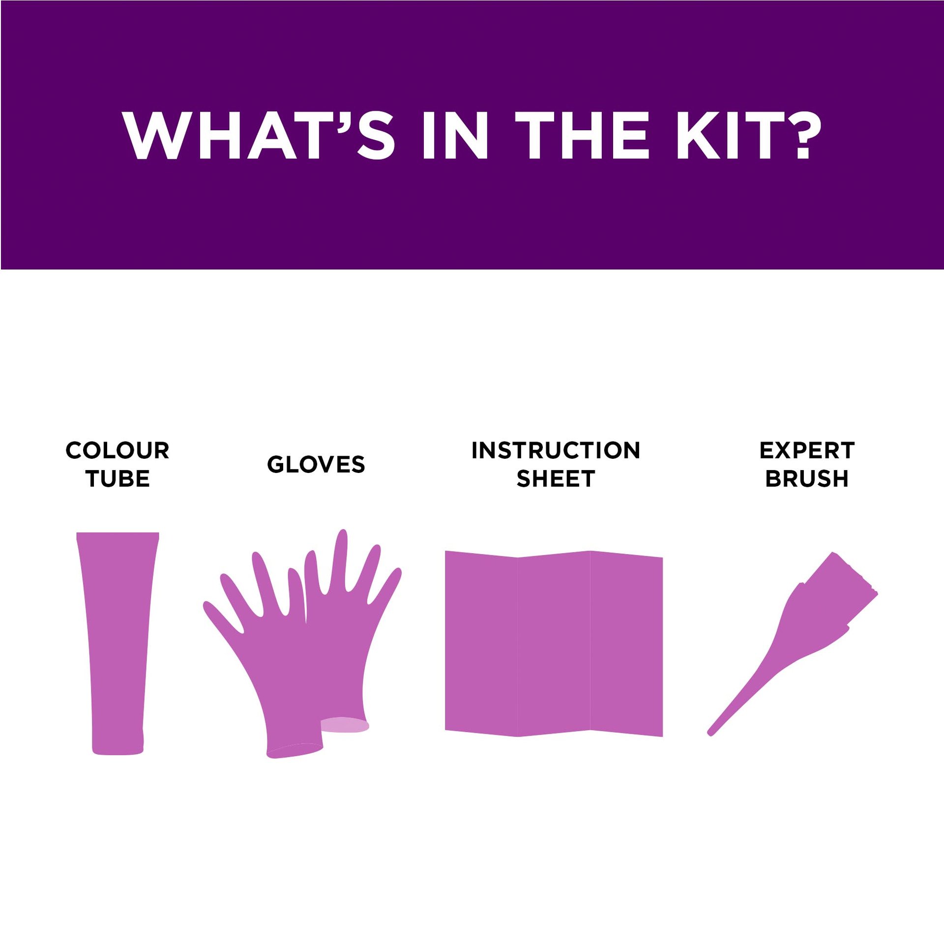 In a colorista semi permanente box, there are 1 colour tube, gloves, 1 instructionnshee and 1 expert brush